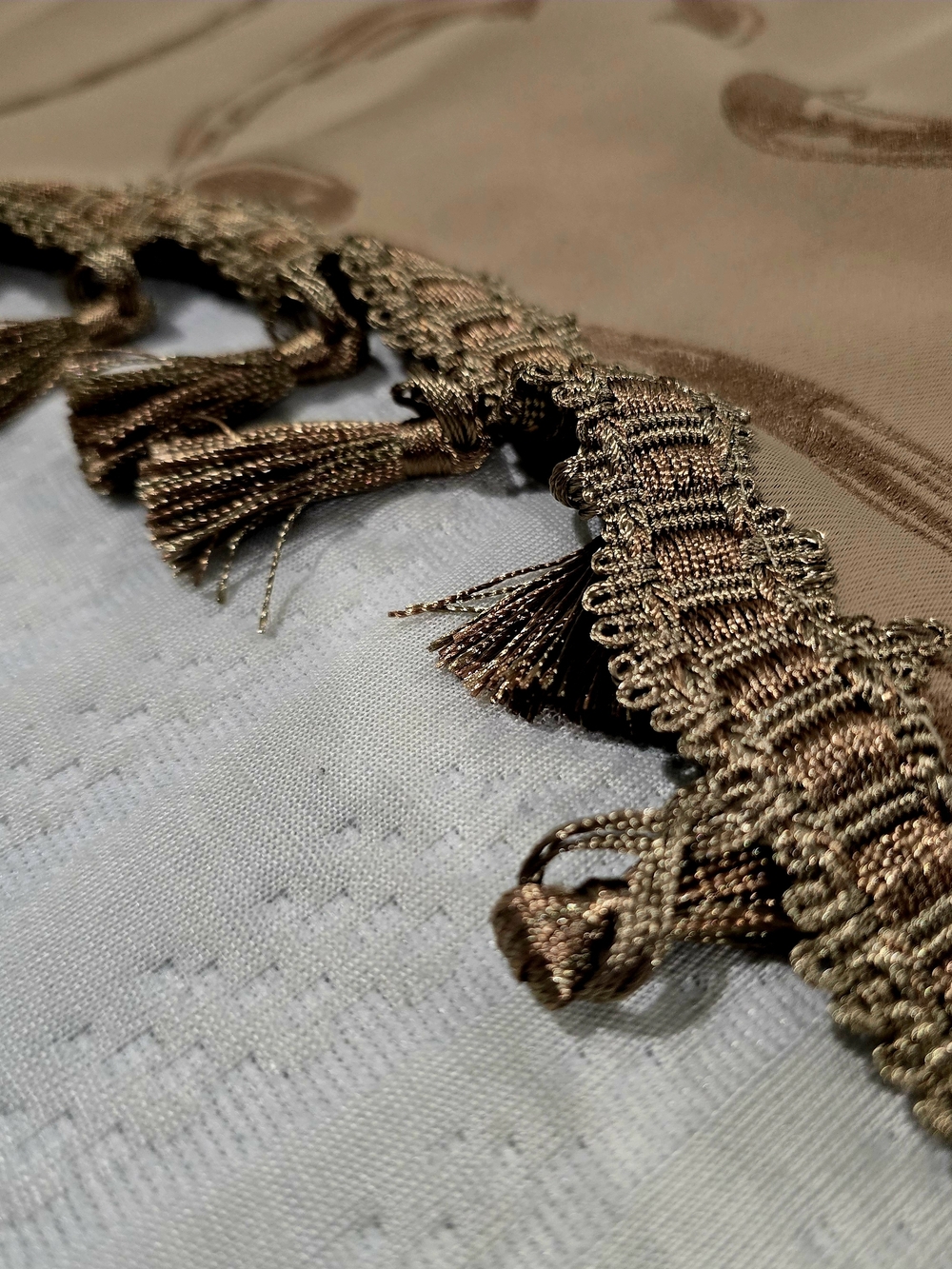 MIA Bronze-Brown Tassel Trim Curtain Valance